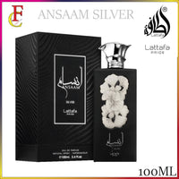 Lattafa Ansaam Silver for Unisex Eau de Parfum Spray, 3.4 Ounce